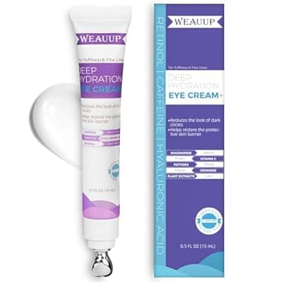 [WEAUUP] Eye Cream for Dark Circles– Revitalizing Formula with Retinol, Caffeine, Hyaluronic Acid, Peptides & Plant Extracts to Smooth Fine Lines