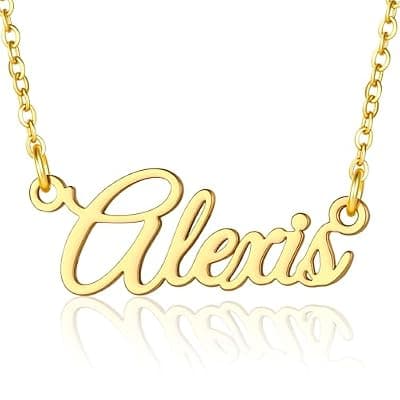 [Ritach] Ritach Custom Name Necklace - Personalized Stainless Steel Name Necklace Dainty Gold Name Plate Necklaces for Women Girls Personalized Gifts Birthday Gifts