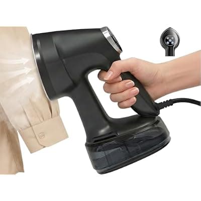 [Lunapurr] Vacuum Garment Steamer for Clothes Handheld: 2-in-1 Steam & Dry Ironing, Adjustable 2500–3500Pa Suction, 400ml Water Tank, Fast Heat-Up 15s, Dual Steam Modes, Portable Travel Steamer