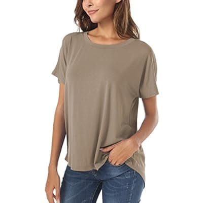 [Herou] Herou Women's Loose Fit T-Shirts Short Sleeve Crew Neck Casual Tee Tops