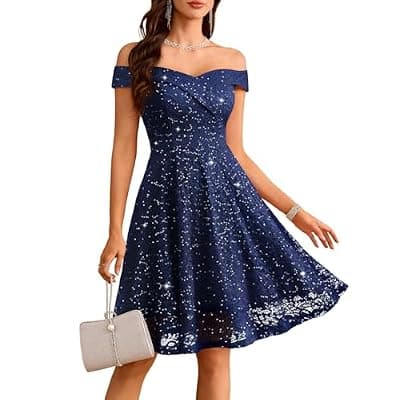 [HomRain] HomRain Cocktail Dresses for Women Sequin Lace Short Sparkly Semi Formal Elegant Homecoming Wedding Guest Party Prom Teens