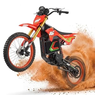 [HAPPYRUN] HAPPYRUN F18 6000W Peak Electric Dirt Bike 46 mph Max Speed Off-Road Motorcycle 60V 30AH Removable Battery 60 Miles Range Dual Hydraulic Brakes Adult E Moto for Trail Riding