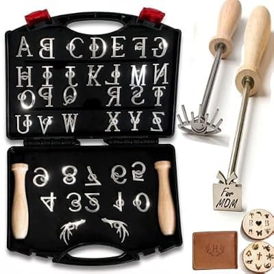 [Web Launcher String Shooters] 38 Pcs Mini 1/2'' Electric Branding Iron with Temperature Display – Adjustable Heat Control for Wood, Leather, Food (Cake/Steak) – Safe & Easy DIY, BBQ, Crafting Gift (38 Pcs)