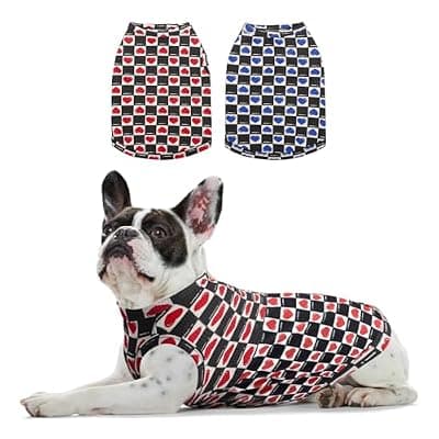 [SyChien] Sychien Dog Shirts Quick Dry Summer Cooling Love Heart Printing Dogs T-Shirt,Red+Blue XS