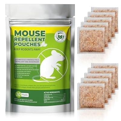 [GRLEP] GRLEP 10 Packs Peppermint Oil Mice Repellent Rodent Repeller, Natural Pest Control for Rats Squirrels Insects, Indoor Outdoor Mouse Deterrent, Pet & Family Safe Alternative to Traps & Poison