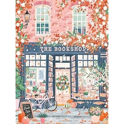 [Ekuxom] Ekuxom Pink Book Shop Diamond Art Kits for Adults-5D Diamond Painting Kits for Adults Beginners-DIY Full Round Drill Gem Art Painting Kits for Home Wall Decor 12x16 inch
