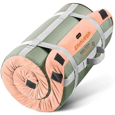 [Gaialoop] GAIALOOP Memory Foam Glamping Roll Up Futon Mattress, Japanese Floor Bed Camping Mattress Sleeping Mat for Indoor and Outdoor