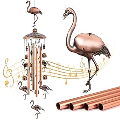 [BAOXUE] Wind Chimes for Outside Flamingo Gifts for Women Flamingo Garden Decor Birthday Gift for Mom Grandma Friend Flamingo Outdoor Yard Decorations Windchimes Outdoors