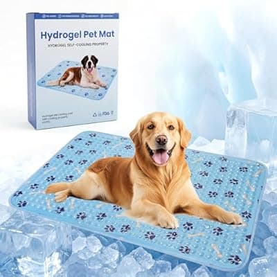 [SiniReta] Pet Cooling Gel Pad with Patent Technology, 44in Dog Cooling Mat for Summer, Self Cooling Mat for Large/Medium/Small Dogs, Non-Slip Waterproof Durable Mat for Dog Beds, Car, Indoor & Outdoor Use