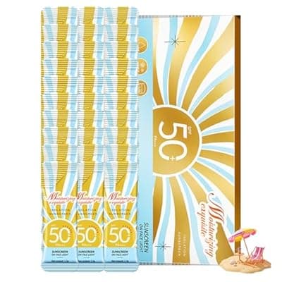 [Lulesi] 30 Pack Mini Sunscreen SPF50+ PA+++, Travel Size Sunscreen for Face and Body, Mini Sunscreen Bulk for Vacation, Outdoor Sport, Daily Use, Summer Party, Waterproof, Lightweight, Non-Greasy, Hydrate