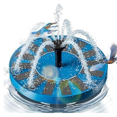 [OVIBIRD] 2.5W Solar Bird Bath Fountains – Upgraded Solar Pond Fountain with 6 Nozzles,Solar Fountain for Bird Bath, Pond, Garden Decor (Blue)