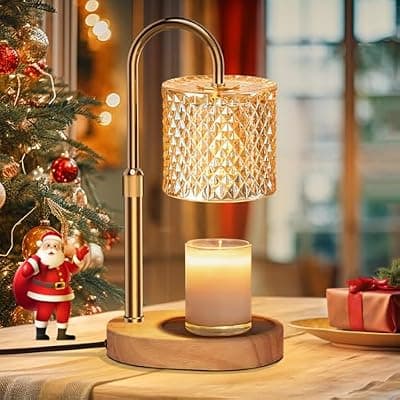 [seenlast] seenlast Electric Candle Lamp Warmer with Timer Dimmer Adjustable Height,Gifts for Women and Men,Vintage Home Decor