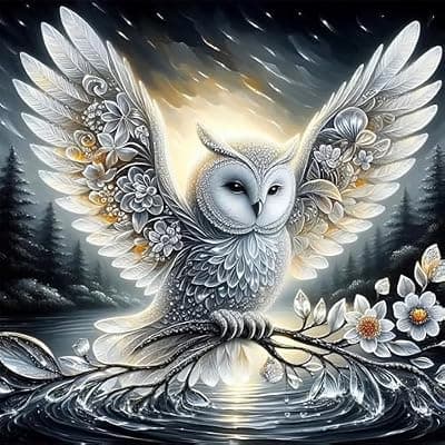 [ijbnhd] ijbnhd Owl Diamond Art Kits for Adults, Owl Diamond Painting Kits for Adults, DIY Full Drill Gem Art Crystal Rhinestone for Wall Home Decor 14X14inch