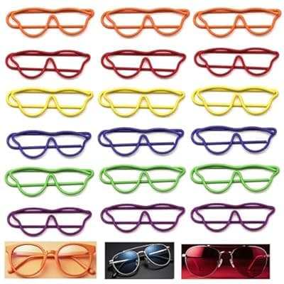 [Upquzzfy] Upquzzfy 30 Pcs Glasses-Shaped Paper Clips Set, Multicolor Metal Cute Paperclips for School & Office - Perfect for Organizing Documents & Bookmarks & Decor (Glasses Shaped, 30)