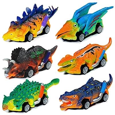 [Wishall] Dinosaur Toys Pull Back Cars 6Pcs Dinosaur Toys for Kids 3-5 Toddlers Boy Toys Age 3 4 5 and Up Dinosaur Cars Dino Toys for 3 Year Old Boys Girls Dino Games Birthday Easter Gifts for Kids Party Favors