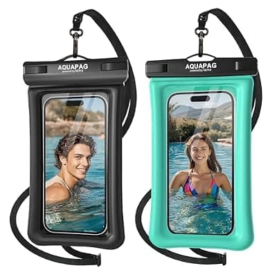 [NEPHI] NEPHI IP68 Waterproof Phone Pouch 2 Pack-Up to 7.0"，Adjustable Neck Lanyard Floating Waterproof Phone Case for iPhone,Phone Dry Bags for Vacation Beach Pool Travel Essentials (Black Green 2 Pack)