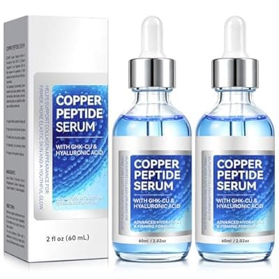 [Uruses] Copper Peptide Serum for Face, GHK-Cu (Copper Tripeptide-1) Anti-Aging Facial Serum with Hyaluronic Acid, Hydrating, Firming & Repairing for Sensitive Skin,Facial Serum for Skin Elasticity -2Pack