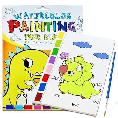[JZILU] JZILU Watercolor Coloring Book for Kids, Paint with Water- Magic Paint Set Water Painting Book for Toddlers- Arts and Crafts Kit for Girls Boys Travel Activities -Stocking Stuffers for Kids