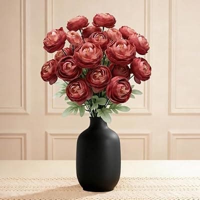 [MERRI GLOW] MERRI GLOW Artificial Silk Peony Fake Flowers,6PCS Artificial Faux Peonies Bulbs with 24 Silk Heads for Indoor Outdoor DIY Bouquets Wedding Centerpieces Home Decoration