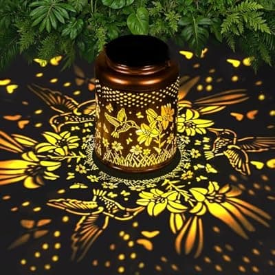 Solar Lanterns Outdoor Waterproof Hummingbird, KagoLing Birthday Gifts for Women Mom Grandma, Garden Decor Hanging Solar Lights Outdoor Metal Lantern Decoration Outside for Yard, Patio, Backyard