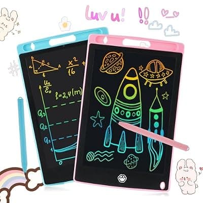 [SUNLU] 2 Pack LCD Writing Tablet, Electronic Drawing Writing Board, Erasable Drawing Doodle Board, Doodle Pad Toys for Kids Adults Learning & Education, 8.5IN(Blue+Pink)