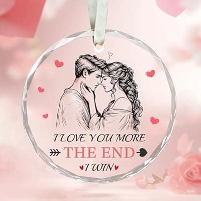 Valentines Day Gifts for Women Men, Valentines Day Decorations I Love You More The End I Win Ornament Romantic Valentine Gifts for Lover