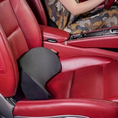 [SHAKERINO] SHAKERINO Ergonomic Sacral Cushion for Car & Office Chair - Fills Seat Gap for Tailbone & Lower Back Support, Memory Foam Wedge Pillow for SI Joint Comfort, Non-Slip Design with Seat Anchor
