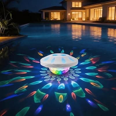[Godferyxin] Godferyxin Floating Pool Lights for Night Party, 1 Pack 4000mAh Color-Changing LED Pool Floats, Waterproof Lanterns for Swimming Pool, Pond, or Backyard Decoration