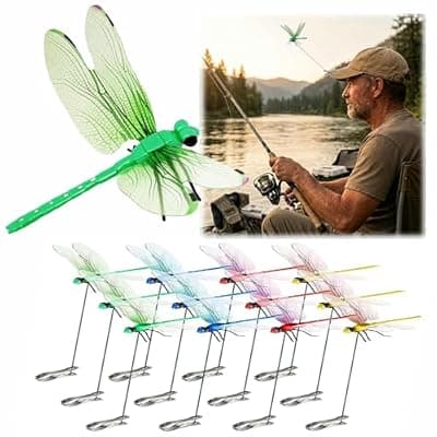 [MrYotre] MrYotre 12Pcs Dragonfly Clips for Garden Decor, Realistic 3D Fake Dragonflies Decor for Outdoor Camping, Hiking, Fishing