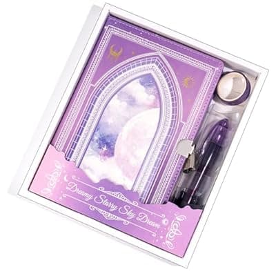 [MINICAGIE] MINICAGIE Journal with Lock for Girls Ages 8-12 Diary with Lock and Key 296 Gold Edged Pages Locked Journal for Women Teen Girls with Gift Box, Purple
