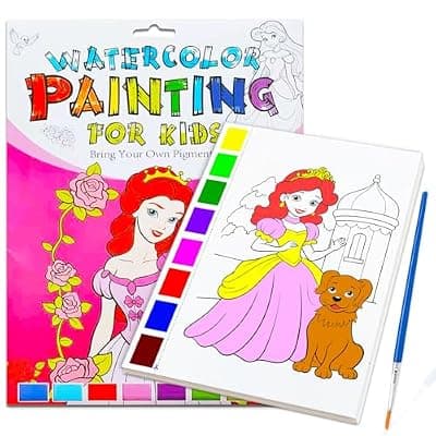 [JZILU] JZILU Watercolor Coloring Book for Kids, Paint with Water- Magic Paint Set Water Painting Book for Toddlers- Arts and Crafts Kit for Girls Boys Travel Activities -Stocking Stuffers for Kids