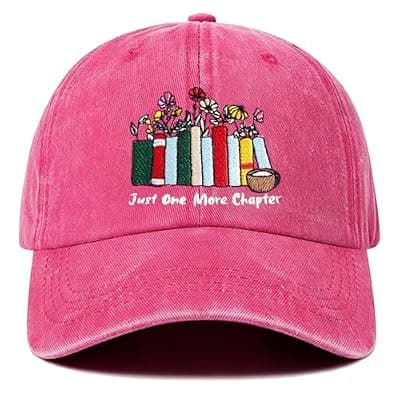 [ZVUZVO] ZVUZVO Book Lover Gifts for Women Adjustable Embroidered Book Lover Hat for Mom Dad, Reading Gifts for Readers Book Lovers.