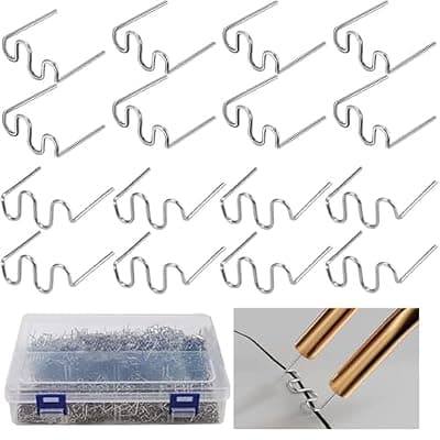 [DLronwey] DLronwey Plastic Welding Staples 1000 pcs,2 Types Hot Staples for Decoration,Auto Repair,Architectural Modelling,Toy Manufacturing,Etc.
