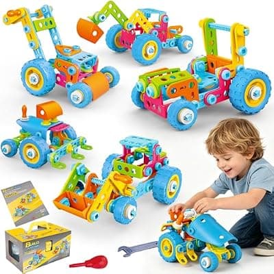 [keefun] keefun STEM Toys for 4 5 6 7 8+ Year Old Boy Girl Birthday Gift, Building Toys for Kids Ages 4-8 6-8 4-6 Blocks Sets Stem Kits 5-7 4-7 3-5 Educational Learning Construction Engineering Car Truck Games