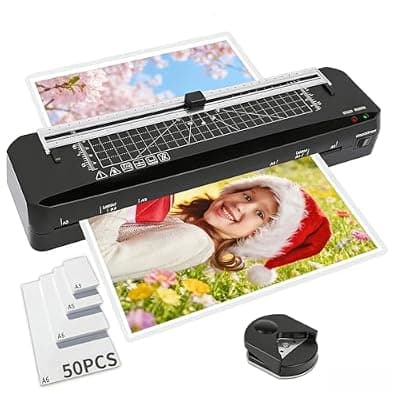 [LADISHAN] Laminator, A3 Laminator Machine with Built-in Trimmer, 70 Seconds Quick Warm-Up, Cold and Thermal Laminating with 50 Sheets, NTC Technology for Home Office School (A3+50pics)
