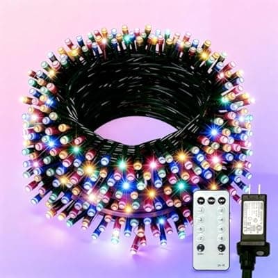 [AHAWILL] AHAWILL String Lights for Christmas Decor,50FT 150LED Classroom Lights, Waterproof Fairy Lights Indoor for Christmas Decor,Dimmable,8 Modes,Valentine's Day Home Decorations