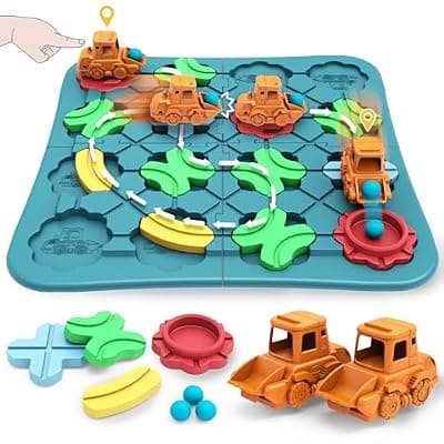 [BONITOTO] Kids Toys STEM Board Games - Logical Road Builder Brain Teasers Puzzles for 3 4 5 6 7 Year Old Boys Girls, Educational Montessori Birthday Gifts for Ages 4-8 Preschool Classroom Learning (29 PCS)