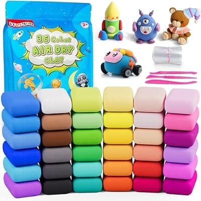[ifergoo] ifergoo Air Dry Clay, 36 Colors Magic Foam DIY Molding Clay for Slime add ins & Slime Supplies, Easy to use, Great Gift for Kids (Packaging May Vary)