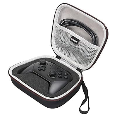 [L LTGEM] LTGEM Case Compatible with Xbox Core/PlayStation DualSense™/PowerA/GameSir G7 SE/Xbox Microsoft Elite Series 2 Core Gaming Controller, Hard Travel Carrying Storage Bag - Black+Grey(Case Only)