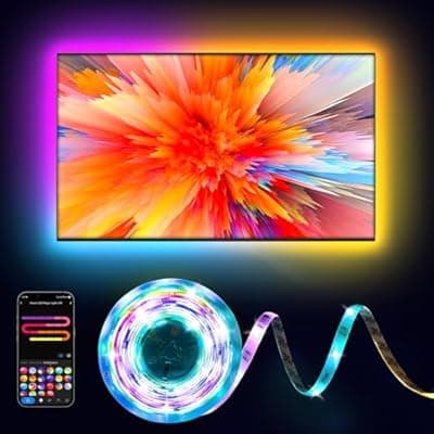 [Pak] Pak RGB+IC LED Strip Lights for Bedroom & TV, 32.8ft Smart Lights with Remote APP Control, DIY 16 Million Colors, Music Sync Color Changing LED Lighting, 44 Scene Modes, Work with Alexa & Google