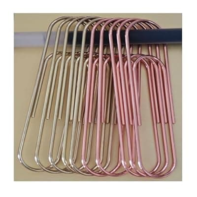 [Upquzzfy] 10-Pack Jumbo Paper Clips – 4” Giant Decorative Metal Paperclips, Oversized Bookmark for Office, School, Cute Desk Accessories, Clear Box (Gold, Rose Gold)