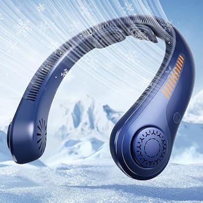 [U UZOPI] Portable Neck Fan Rechargeable, 5 Speeds, Lightweight, Long Lasting, Battery Operated All-Around Cooling Quiet Personal Fans for Travel Camping Cooling Essentials, Birthday Gifts for Women Men Mom Dad