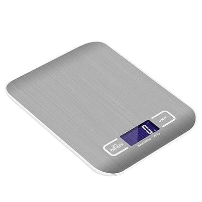 [HFLYJPYW] HFLYJPYW Digital Kitchen Scale, 11lb Stainless Steel Food Scale with LCD Display, 6 Units Tare Function, 0.05oz/1g Precision for Baking (White)
