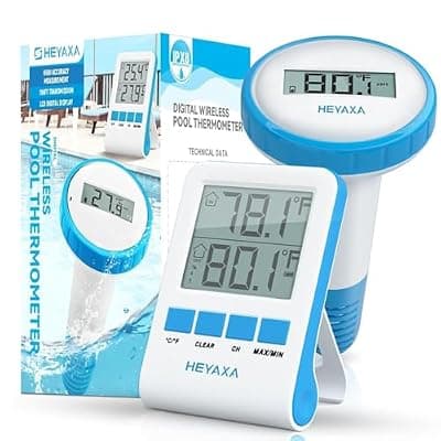 [HEYAXA] Wireless Pool Thermometer, Floating Easy Read, IPX8 Waterproof Digital Thermometer for Swimming Pool,Hot Tubs, SPA, Aquarium