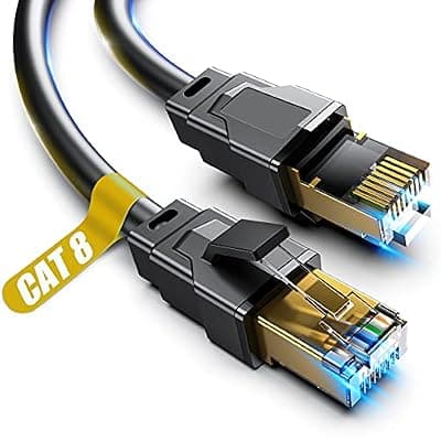[Vabogu] Vabogu Cat 8 Ethernet Cable 20FT, Heavy Duty 26AWG High Speed 40Gbps 2000MHz, Gold Plated RJ45 Shielded, Weatherproof Indoor & Outdoor LAN Cable for Gaming PC PS5 Xbox Modem Router