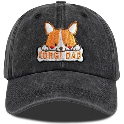 [ZVUZVO] Corgi Gifts for Corgi Lovers, Corgi Dad Hat for Men, Adjustable Embroidered Dog Cap for Christmas Fathers Day. Corgi Dad