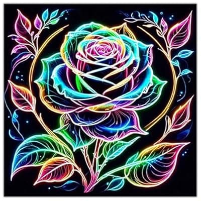[Lophomie] Lophomie Flower Diamond Art Kits for Adults, 5D DIY Rose Flower Diamond Painting Kits for Beginners, Full Drill Round Gem Art for Adults Home Wall Decor 14x14in