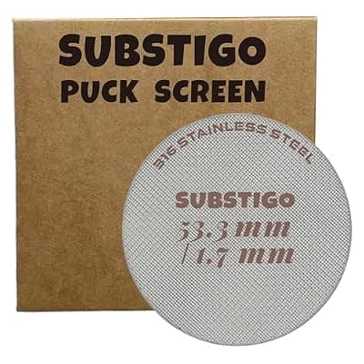 [SUBSTIGO] Espresso Puck Screen for Breville Espresso Filter Screen - Lower Shower Screen for Ninja Luxe Espresso Puck Screen 316 Stainless Metal Contact Screen Portafilter Basket Mesh (1, 53.3mm)