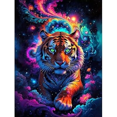 [Lophomie] Lophomie Diamond Art Kits for Adults, 5D Tiger Diamond Painting Kits for Adults Beginners, DIY Full Drill Round Gem Arts Crafts for Home Wall Decor 12x16 Inch