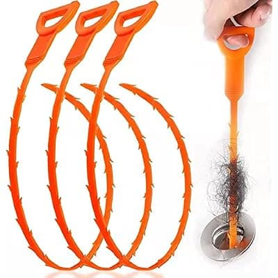 [HFLYJPYW] HFLYJPYW 3 Pack 25 Inch Hair Snake Hair Drain Clog Remover Cleaning Tool Drain Opener sink snake Drain Auger Hair Remover Tool For Sewer, Toilet, Shower Kitchen Sink, Bathroom Tub